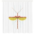 thumbnail image 2 of Ambesonne Tropical Shower Curtain, Cartoon Colorful Mantis, 69"Wx84"L, Mustard Dark Pink and Blue, 2 of 4