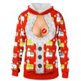 thumbnail image 4 of Pntutb Blusa con capucha de manga larga con estampado navideño divertido informal para mujer Tops para parejas Liquidación Pntutb Pntutb-4505, 4 of 5