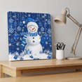 thumbnail image 4 of Ships Next Day Canvas Wall Art 8"x8",Navy Blue Christmas Wood Framed Canvas Print Painting,Snowman Xmas Snowflake Ball Winter Ready to Hang Small Picture Wall Decor for Home Bathroom Nursery Kitchen, 4 of 9