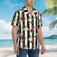 thumbnail image 5 of Fotbe Rose Flowers Hawaiian Shirt for Men Unisex Summer Beach Casual Short Sleeve Cotton Linen Button Down Shirts-Small, 5 of 9