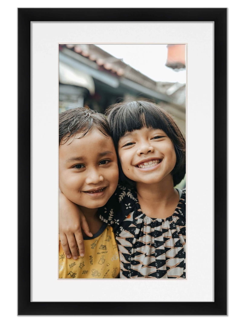 フォトフレーム MO197713C 7x11 Frame Black With White Picture Mat For 7x11 Photo - Black