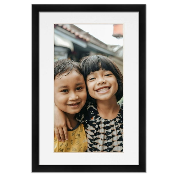 6x9 Frame Black With White Picture Mat For 6x9 Photo - Black 8x11