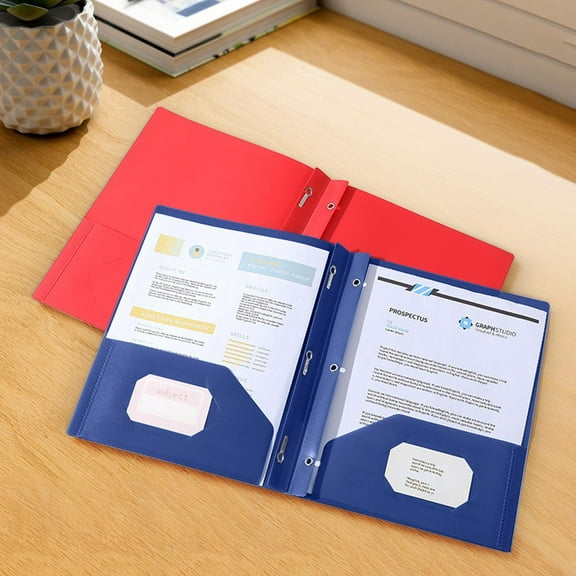 RBCKVXZ Dark Blue Plastic Folders With Pockets Heavy Duty Pocket Folders Letter Size File Folders For Documents Office School