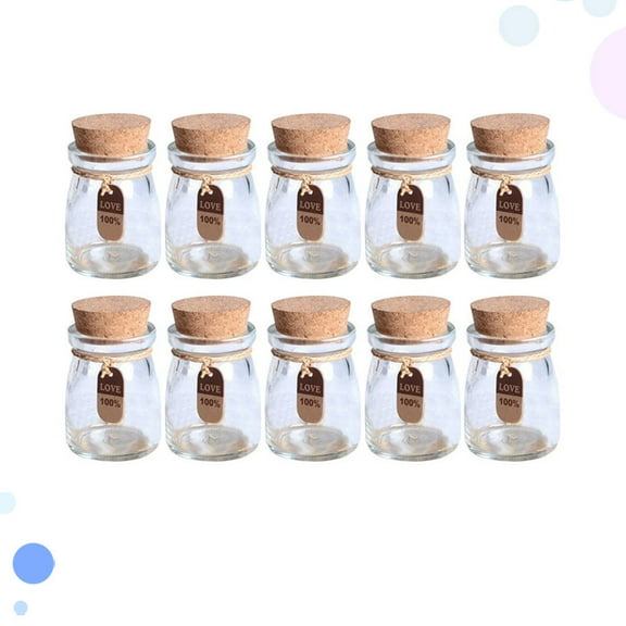 CIMAXIC 10pcs Jelly Jars with Cork Lids Glass Favor Container for Friends at Room Decor