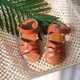 thumbnail image 5 of Toddler Girl Brown Sandals Size 5 - Little Flower Girl Easter Flower Girl Dress Shoes Open Toe Little Kid Summer Flats, 5 of 6