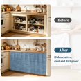 thumbnail image 3 of Vintage Hazy Blue Cabinet Dishwasher Hidden Curtains, Privacy Closet Door Curtain, Modern Farmhouse Textured Rustic Adhesive Dust Proof Under Sink Skirt for Bathroom Kitchen 35"x35", 3 of 8
