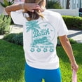 thumbnail image 3 of Beach T Shirts for Women Hibiscus Flower Palm Tree Shirt Tropical Graphic Tees Summer Beach Vacation Tops, 3 of 7
