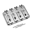 thumbnail image 1 of FashionCha Compact Zinc Alloy Electric Bass Bridge for 4-String Bass, Individually Adjustable Bridge System And Through-Brace Design, Suitable for Amateurs, Conc Silver, 1 of 8