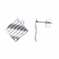 thumbnail image 3 of Left and Right 304 Stainless Steel Stud Earring Findings with Ear Nuts/Earring Backs Rhombus Stainless Steel color 16x16.5mm Hole: 1.4mm Pin: 0.5mm, 3 of 3