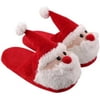 Christmas Slippers House Slippers Xmas 3D Santa Claus Memory Foam Slippers Shoes Warm Anti-slip Shockproof Soft Fluffy Cotton Slippers Winter for Kids Boys Girls Ladies Adults Female 8.5 (10.04'')