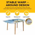 thumbnail image 4 of Blue Coastal Starfish Table Cloths for 5 Foot Rectangle Tables, Vintage Grey Nautical Coral Summer Patio Waterproof Elastic Fitted Tablecloths, Washable Rectangular Table Cover for Camping, 4 of 8