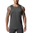 thumbnail image 2 of Sngxgn Men's Workout Tank Tops Gym Tanks Activewear Sleeveless T Shirts(Grey,M), 2 of 4