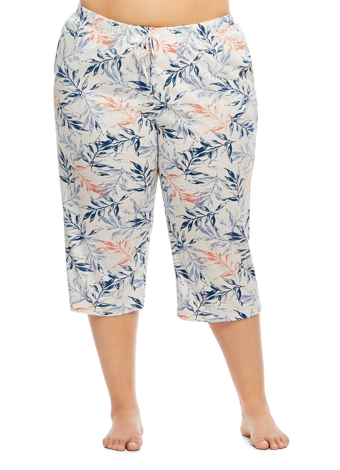 Gloria Vanderbilt Women's Knit Sleep Capri Pants Bottoms with Side