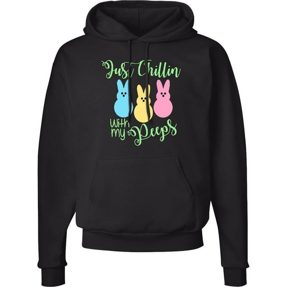 Inktastic Funny Easter Just Chillin' with My Peeps Adult Hoodie Sweatshirt