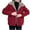 Red, variant on Women's Fashion Velvet Zipper Collar Solid Color Long Sleeve Jacket Outer