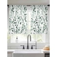 thumbnail image 2 of Plant Green Sheer Curtains 54 Inch Long 2 Panels, Watercolor Eucalyptus Leaf Farm Light Filtering Rod Pocket Semi Sheer Curtains, Sheer Voile Drapes for Living Room Bedroom, 52"x54", 2 of 5