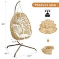 thumbnail image 6 of Autoez Indoor Outdoor Hanging Egg Chair with Stand Foldable Swing Egg Chair with Cushion and Pillow Hammock Basket Chair 350lbs Capacity for Patio Bedroom Balcony， Yellow, 6 of 8