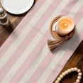 thumbnail image 4 of Pink Striped Table Runner 70 Inches Long,Retro Minimalism Classic Stripes Lines Cotton Linen Table Runners Dresser Scarves,Fabric Tabletop Scarf Furniture Cover for Home Dinner Party 13"x70", 4 of 9