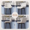 thumbnail image 6 of Bar Stools Set of 2, 26 Inch Counter Height Bar Stools with Back and Extra‑Wide Heavy‑Gauge Metal Legs, Modern Faux Leather Upholstered Barstools for Kitchen Island, Counter, White, 6 of 7