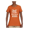 thumbnail image 2 of Wild Bobby Just A Girl Who Loves Jesus Inspirational/Christian Women Graphic Tee, Orange, 3X-Large, 2 of 5