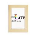 thumbnail image 1 of La bandera de arco iris más amor, menos odio LGBT Escritorio de madera Arte Pintura 5x7 pies Marco de foto, 1 of 4