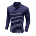 thumbnail image 3 of Mens Long Sleeved Button Striped Printed Lapel Top, 3 of 6