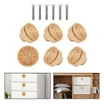 thumbnail image 1 of Tiradores de ratán Colco 6 piezas Madera bohemios modernos, 1 of 8
