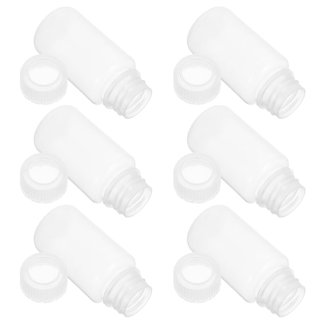 KONTONTY 6pcs Laboratory Plastic Bottles PP Transparent for Liquid Storage Laboratory Use