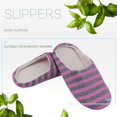 thumbnail image 2 of Striped Cloth Bottom Couples Warm Slippers Non Slipping Shoes for Men & Women, 2 of 5