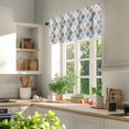 thumbnail image 3 of Blue Grey Valances for Windows, 42 x 12in, Morocco Trellis Textured Modern Art Rod Pocket Kitchen Valance Curtain Light Filtering Window Treatments for Living Room Bedroom, 1 Panel, 3 of 7