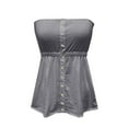 thumbnail image 4 of Top corto sin tirantes de moda - Informal para primavera/verano - Combínalo con vaqueros - Poliéster spandex transpirable - Tallas S-XXL, 4 of 4