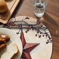 thumbnail image 3 of Red Texas Star Rustic Round 15 Inch Placemats Set of 8, Country Star Berries Wooden HeatResistant Non Slip Place Mats for Dining Table, Wipeable Braided Kitchen Table Mats for Housewarming, 3 of 8