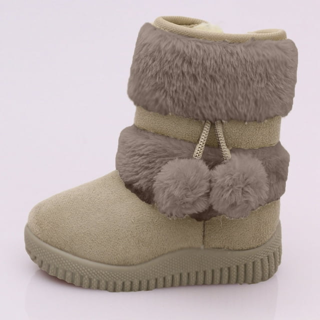 DPTALR Toddler Snow For Boys Girls Kids Outdoor Shoes Non Slip Booties With Side Zipper