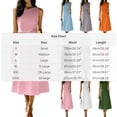 thumbnail image 3 of ClodeEU Women's Elegant Two-Piece Set ,Sleeveless Crewneck Top and High-Waisted Midi Skirt with Pockets ,Casual Office Workwear Orange,Women's Plus L, 3 of 7