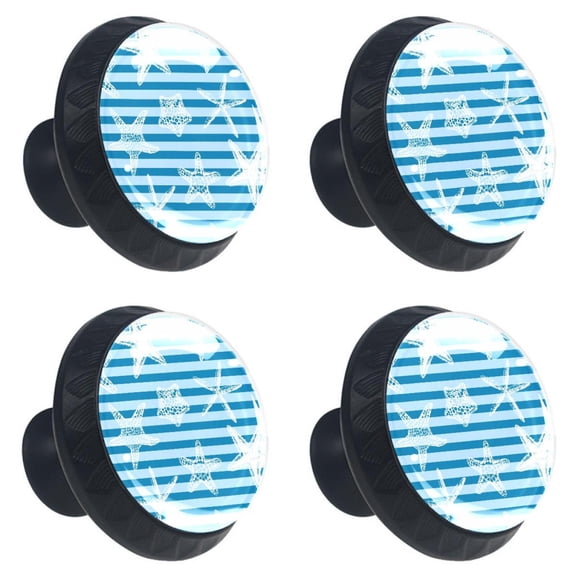 4 Pcs Sea Star Fish Knobs for Kitchen Cabinet Cupboard Dresser Bookcase Drawer Pulls Handles Round Home Decor