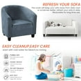 thumbnail image 5 of CJC Velvet Club Chair Cover 2-Piece Stretch Tub Slipcover Plush Chair Covers Armchair Sofa Couch Cover, Gray Blue, 5 of 8