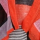 thumbnail image 5 of Cárdigan tipo kimono Zulema con chal abierto rayas irregulares cálidas para mujer Rojo S, 5 of 8