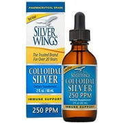 Natural Path Silver Wings Colloidal Silver 250ppm Enhanced Immune Support Supplement - 2 Fl. Oz. Dropper Top