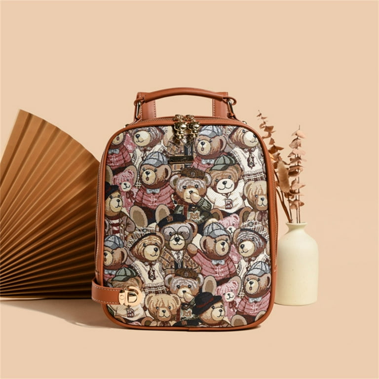 12.2 Danny Bear Backpack Danny Bear Series Boys Girls Back to School Supplies Mini Cute Soft Leather Backpack for Work Travel Walmart