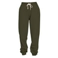thumbnail image 4 of Lroveb Fleece Lined Sweatpants for Women, High Waisted Jogger Pants, Womens Solid Color Casual Sports Tie Up With Plush Sweater Material Pants Army Green, 4 of 4