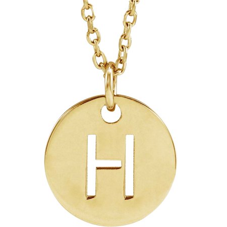 925 Sterling Silver 18k Yellow Gold Plated Letter Name Personalized Monogram Initial H 10mm 16-18 Inch Polished Initial