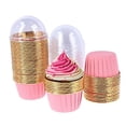 thumbnail image 3 of Gfdg Cupcake de papel de aluminio, 50 tazas de papel de aluminio para hornear, revestimientos desechables de papel de aluminio para cupcakes, revestimientos de papel de aluminio para cupcakes, moldes para cupcakes, para muffins y cupcakes, moldes de repostería, 3 of 8