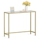 thumbnail image 1 of Mesa consola VASAGLE con estructura metálica de vidrio templado de 100 cm, color dorado, 1 of 3