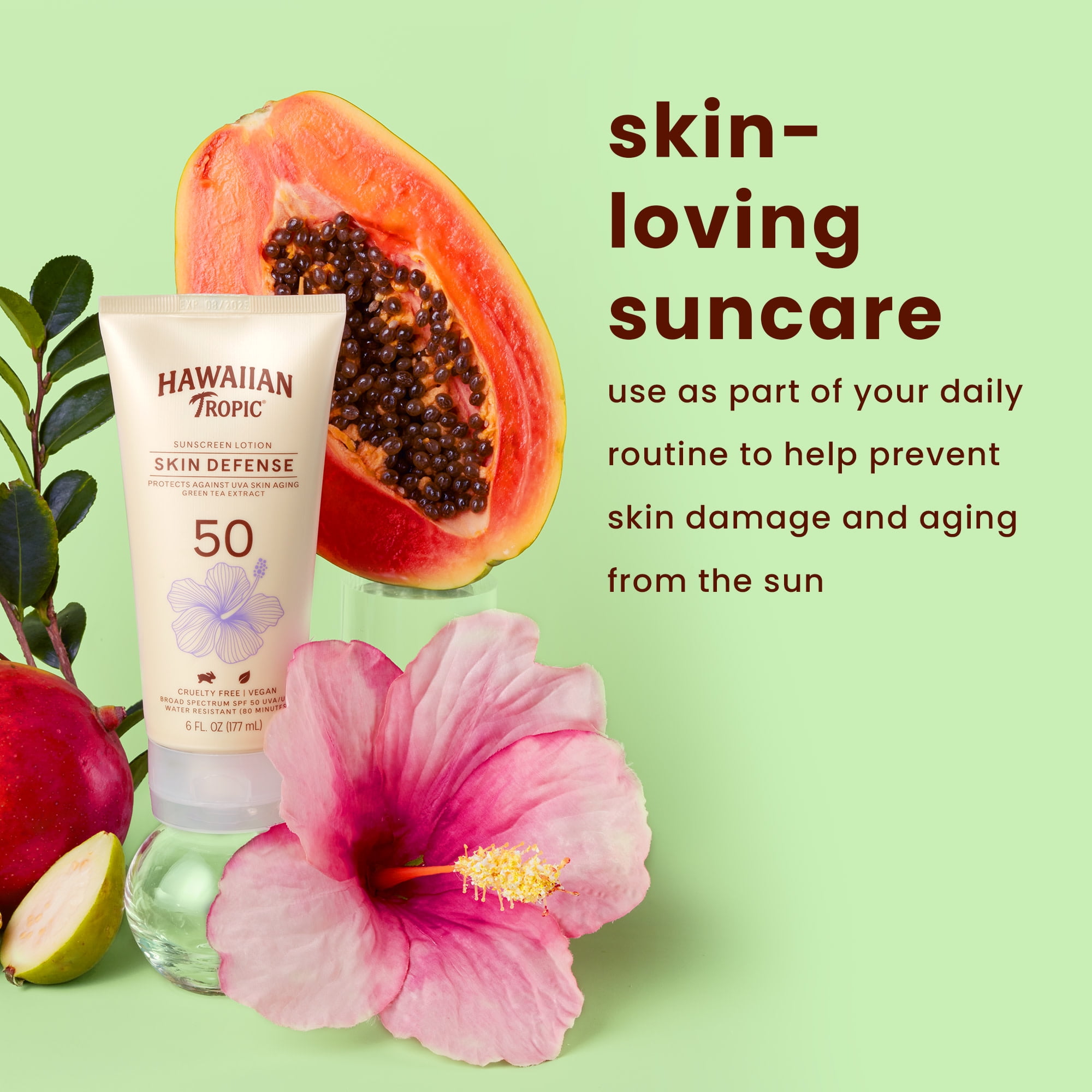 Hawaiian Tropic Skin Defense Sunscreen Lotion SPF 50, 6oz