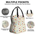 thumbnail image 3 of Pioneer Flower Floral Print Pattern Drawstring Insulated Lunch Bag for Women, Stain-Resistant Large Lunch Tote with Multi-Pockets for Work Office, 3 of 6