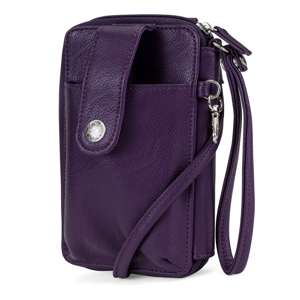 MUNDI Jacqui Vegan Leather RFID Womens Crossbody Cell Phone Purse Holder Wallet