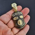 thumbnail image 3 of Iced Bling Gold Plated Simulated Diamond Mask Goon Pendant & 10mm 30" Cuban Chain Hip Hop Style Fashion Necklace Gift, 3 of 6