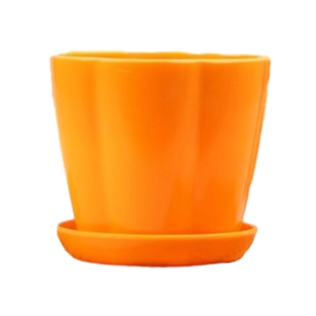 pitrice Durability Prevent Water Leakage - Reliable And Practical Flower Pot For Garden Orange S,1 1Set