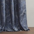 thumbnail image 5 of 108"x50" Amelia Knitted Jacquard Paisley Total Blackout Grommet Top Curtain Panel, Machine Washable for Easy Care, Fit up to 1.25 Inches Rod in Diameter, Navy, 5 of 9