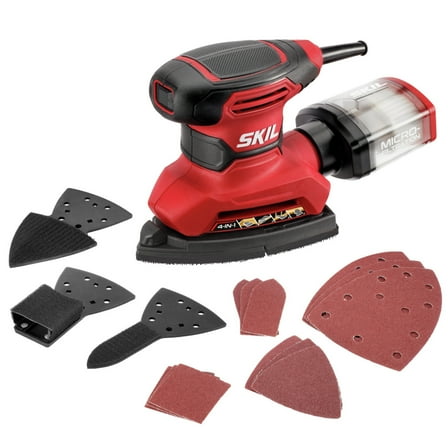 SKIL SR232301 1.2 Amp Corded Multi-Function Detail Sander with 3 Detail Attachments, and Dust Port